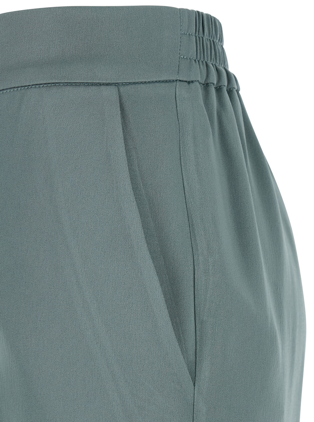 Semicouture Blue Trousers With Elastic Waist And Front Pleats In Fabric Woman In Green