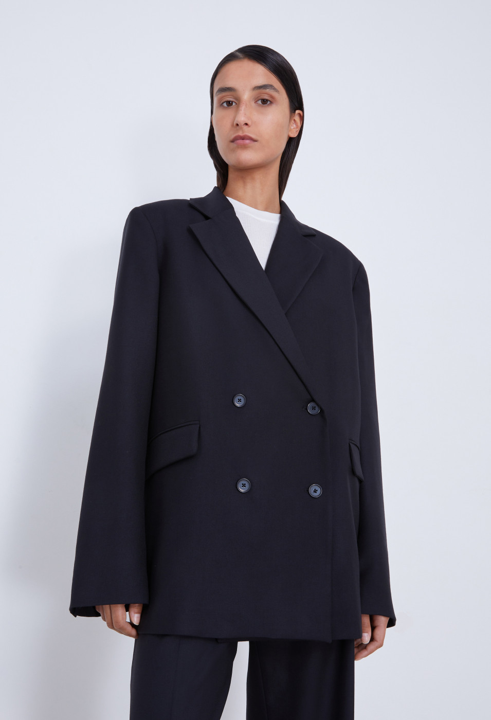 Loulou Studio Long-sleeved Casual Jacket In Black