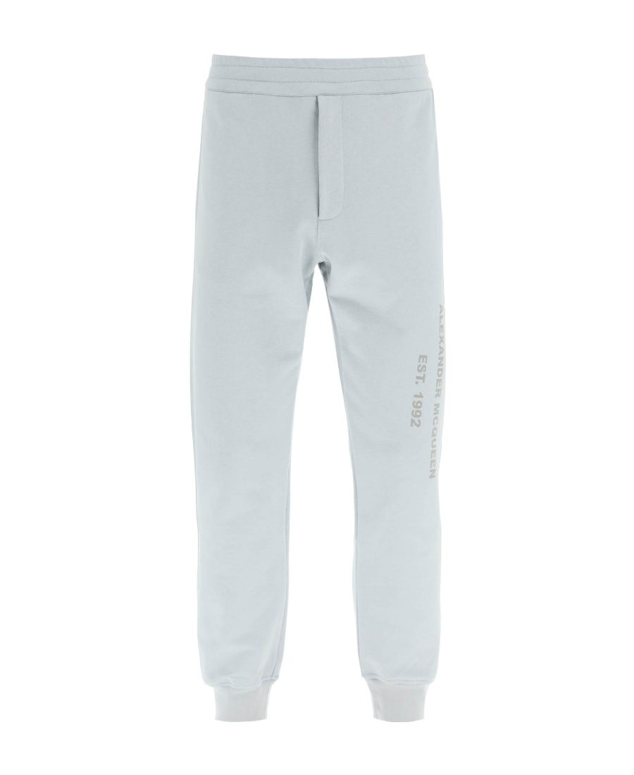 Alexander Mcqueen Logo-print Cotton Track Pants In Gray