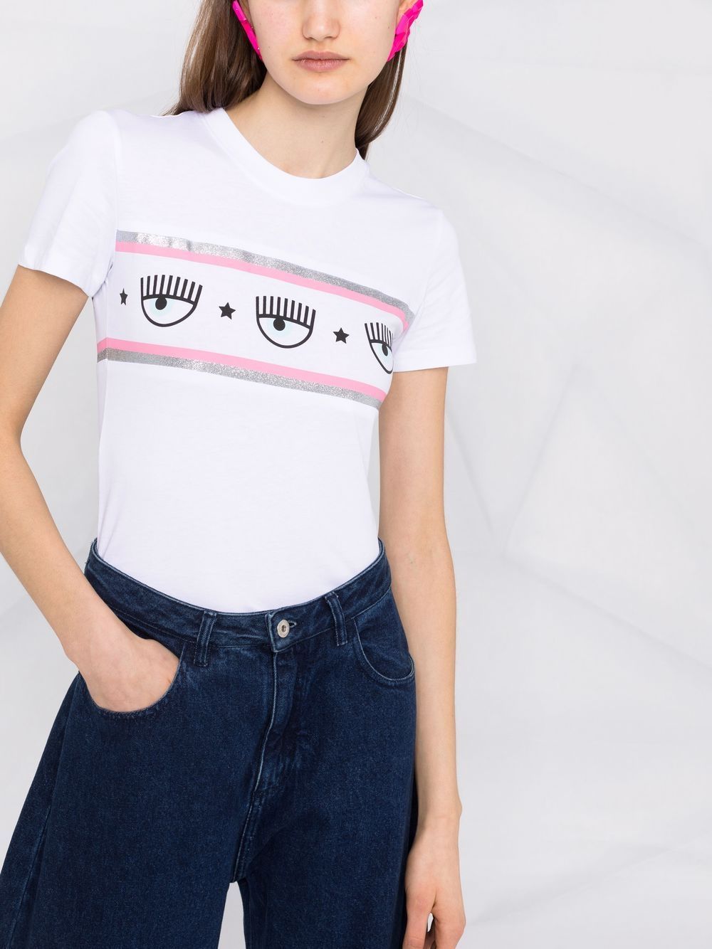 Chiara Ferragni Maxi Logomania Cotton T-shirt In White