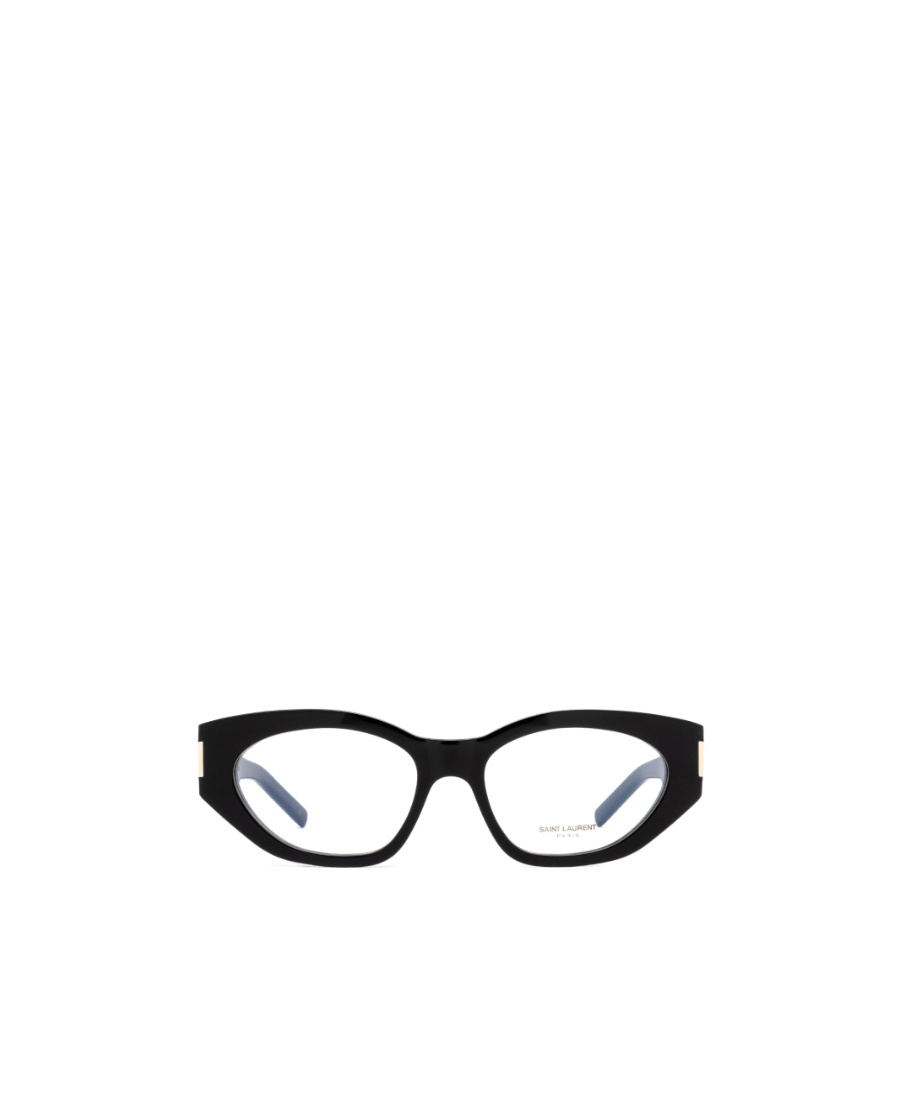 Saint Laurent Polished-effect Cat-eye Glasses In Black