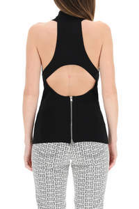 Givenchy Cutout Knitted Turtleneck Top In Black