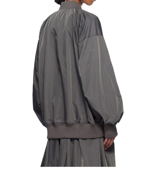 Yohji Yamamoto Gray R-belted Bomber Jacket In Black