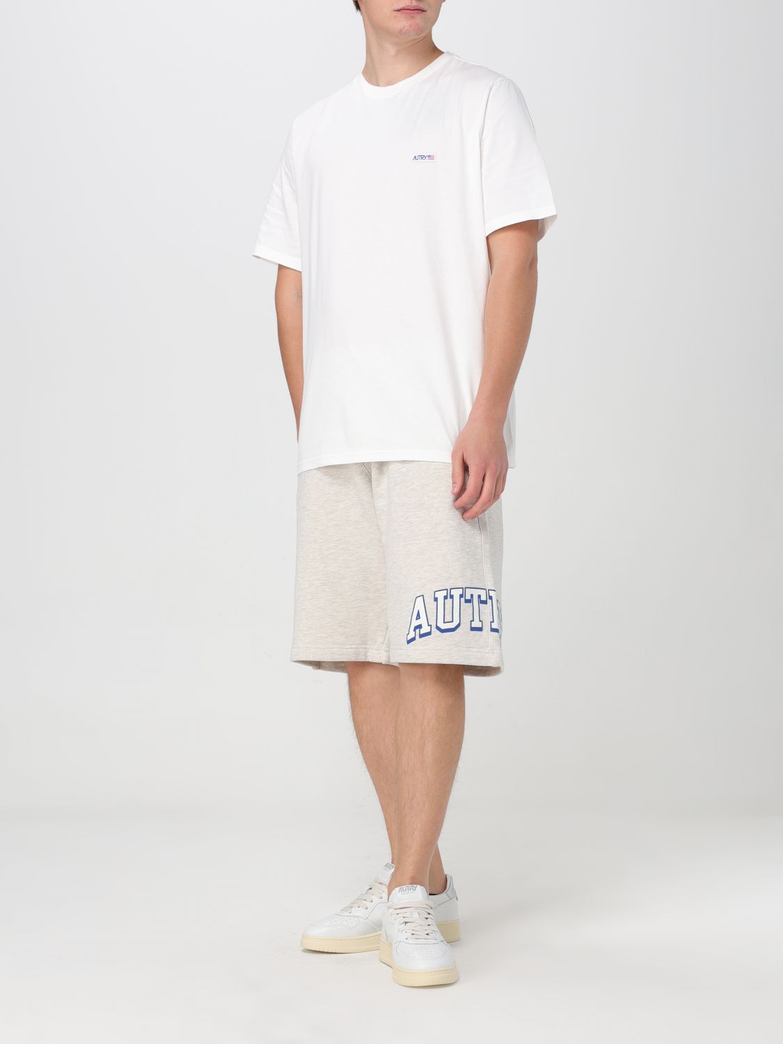 Autry Logo Printed Drawstring Shorts In White