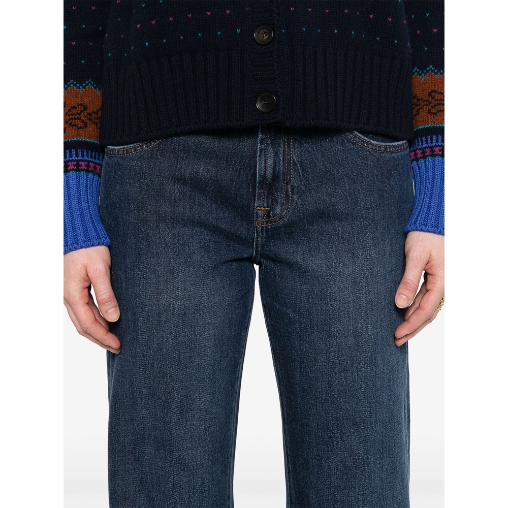 7 For All Mankind High Waist Denim Trousers In Blue