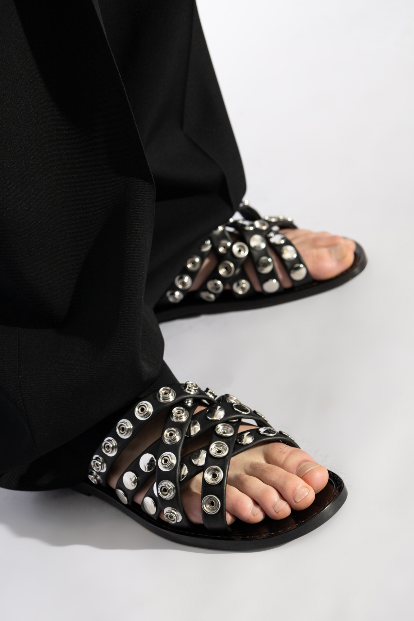 Dsquared2 Studded Slippers In Black