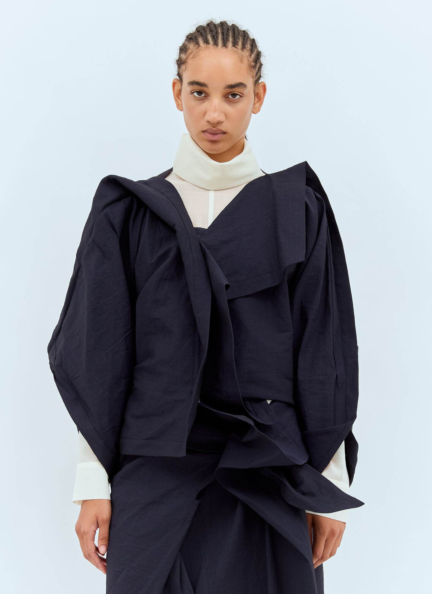 Issey Miyake Asymmetrical Casual Jacket In Black