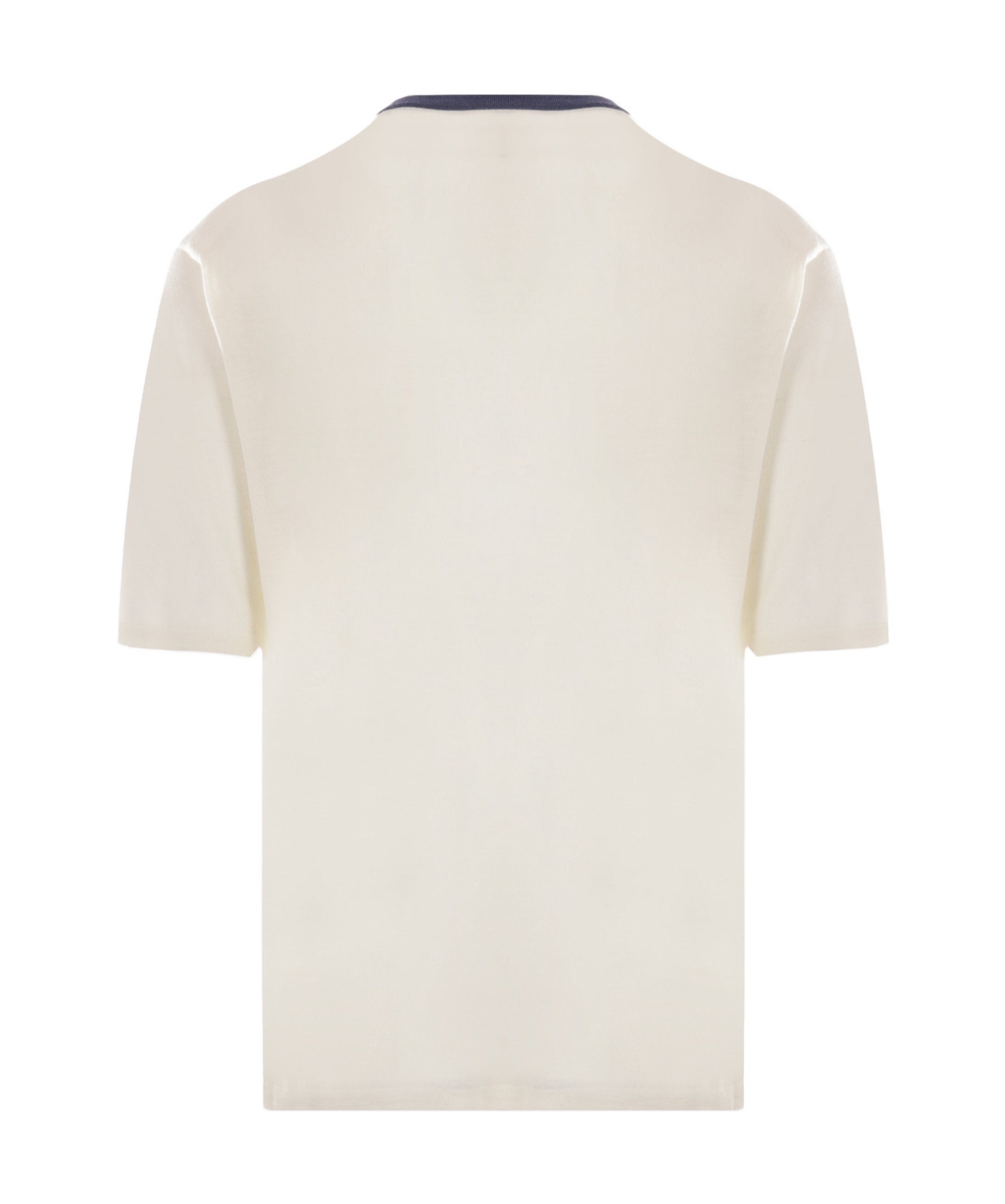 Auralee Contrasting-collar Short-sleeved T-shirt In White