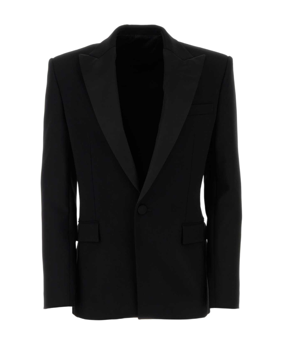 Shop Balmain Satin-lapel Blazer In Black