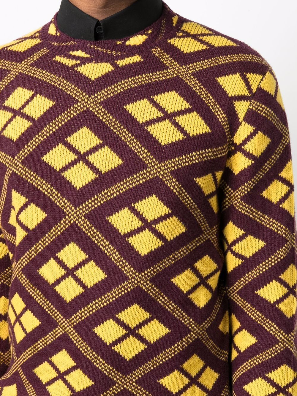 Prada Geometric-pattern Jacquard-knit Jumper In Red