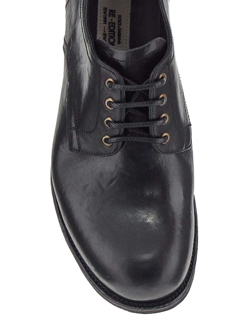 Dolce & Gabbana Man Lace-up Shoes Black Size 9 Leather In Black