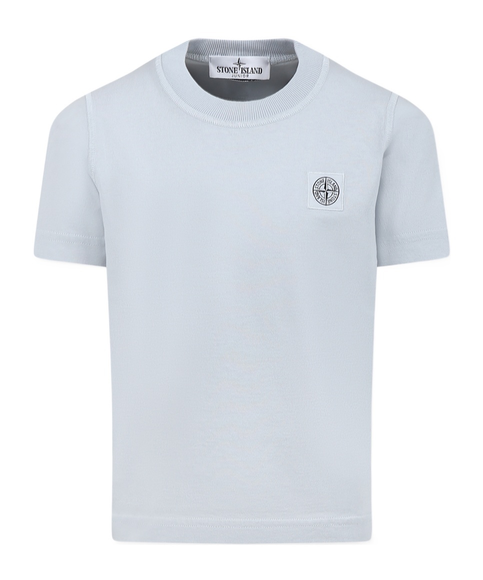 Stone Island Open-necked Black Shirt In Blue