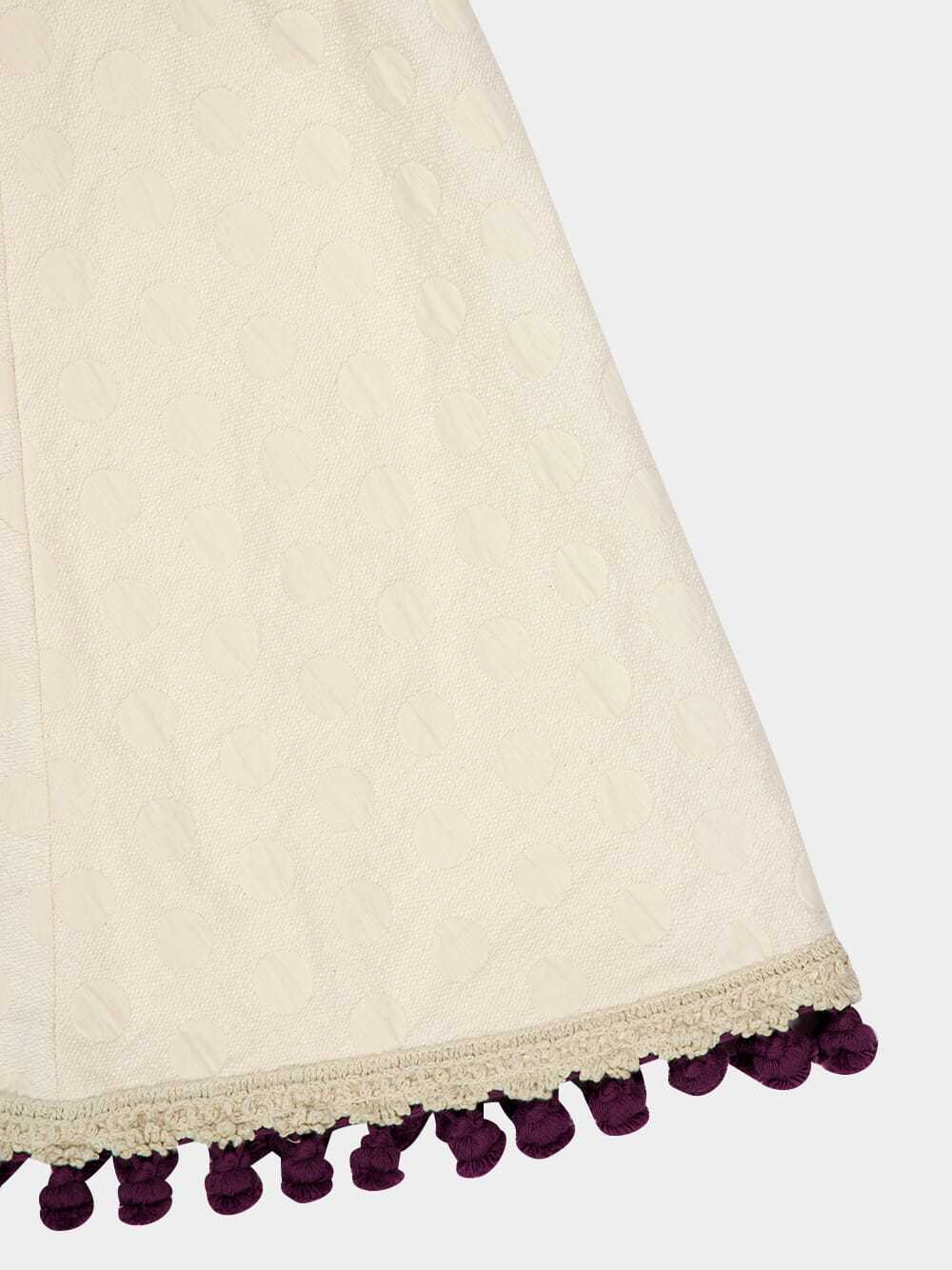 La Doublej Sophia Embroidered Flared Dress In White