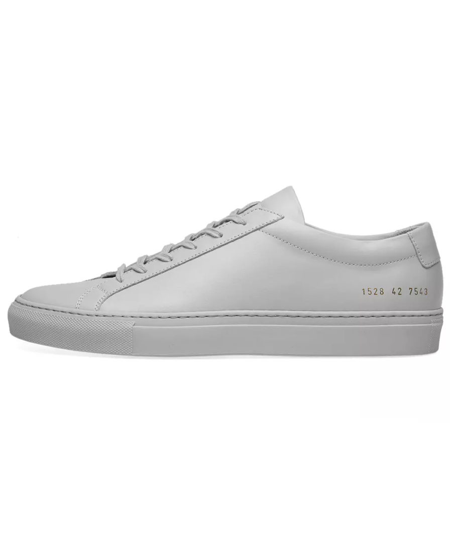 Common Projects Low-top Sneakers With Smooth Leather Upper In Gray