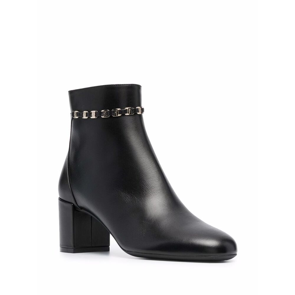 Ferragamo Women's Ghila High Block Heel Booties In Black