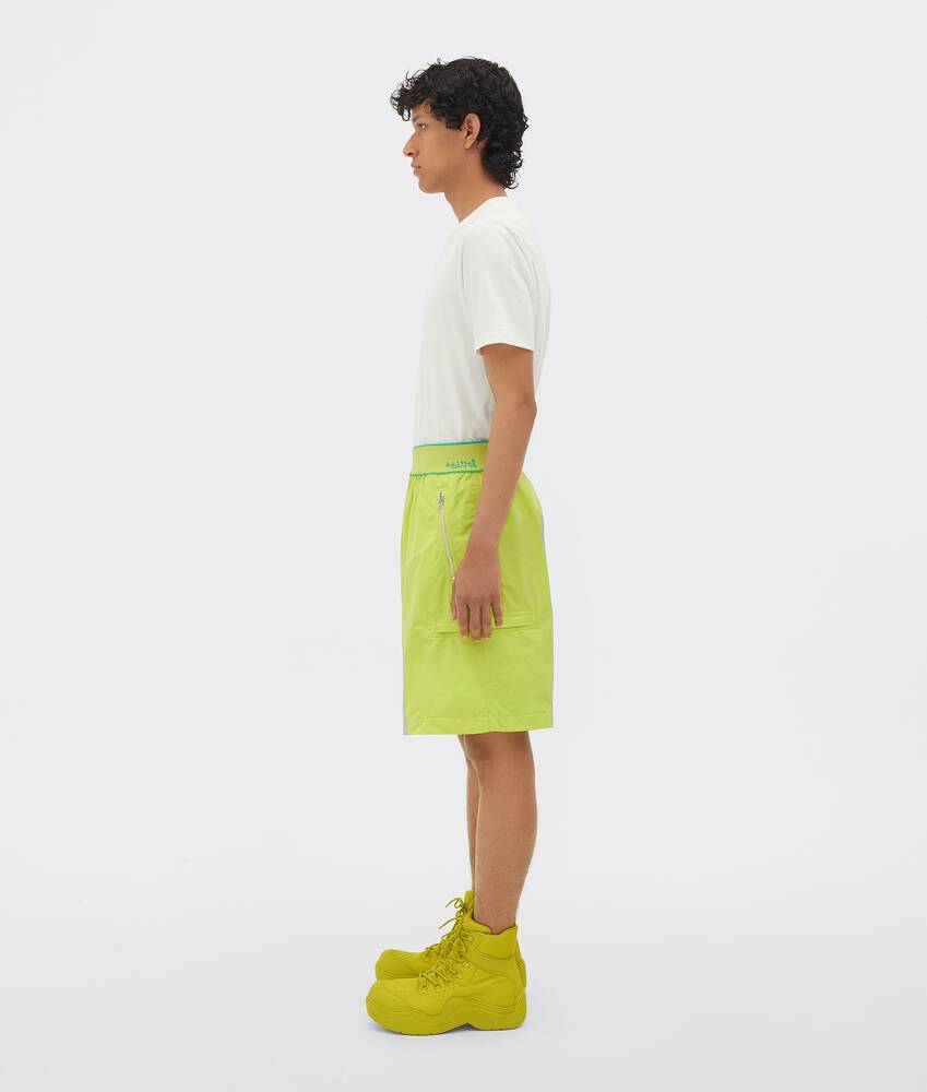 Bottega Veneta Lime Cargo Bermuda Shorts In Green