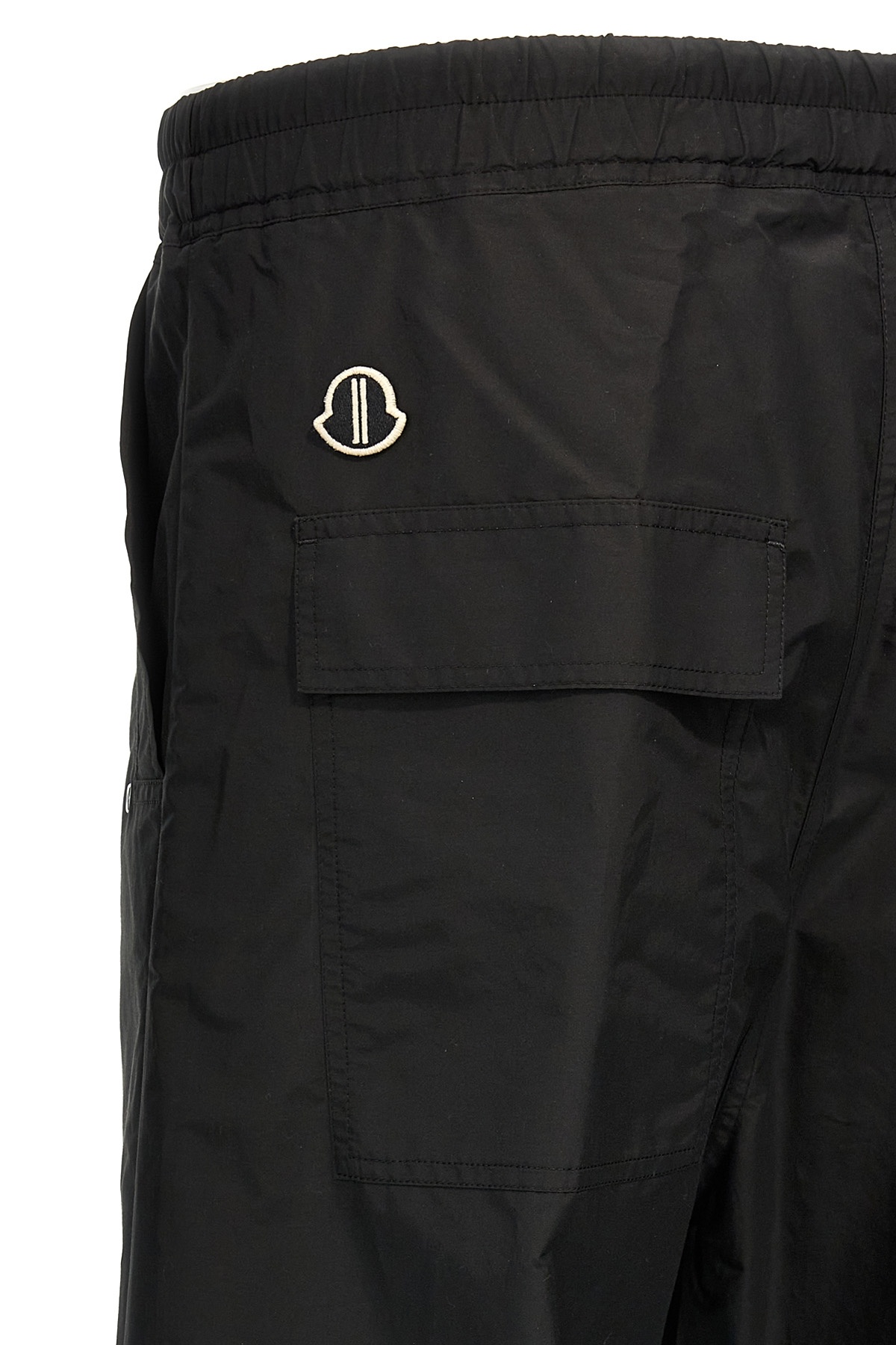 Rick Owens X Moncler Co-branded Drawstring Casual Pants In Black