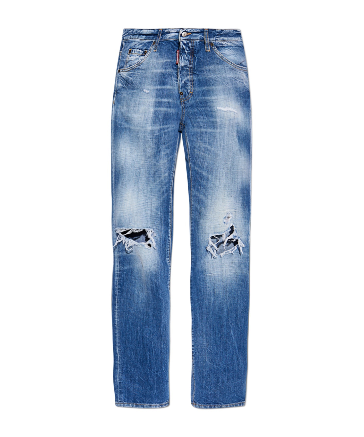 Dsquared2 Cool Guy Distressed Straight Jeans In Blue