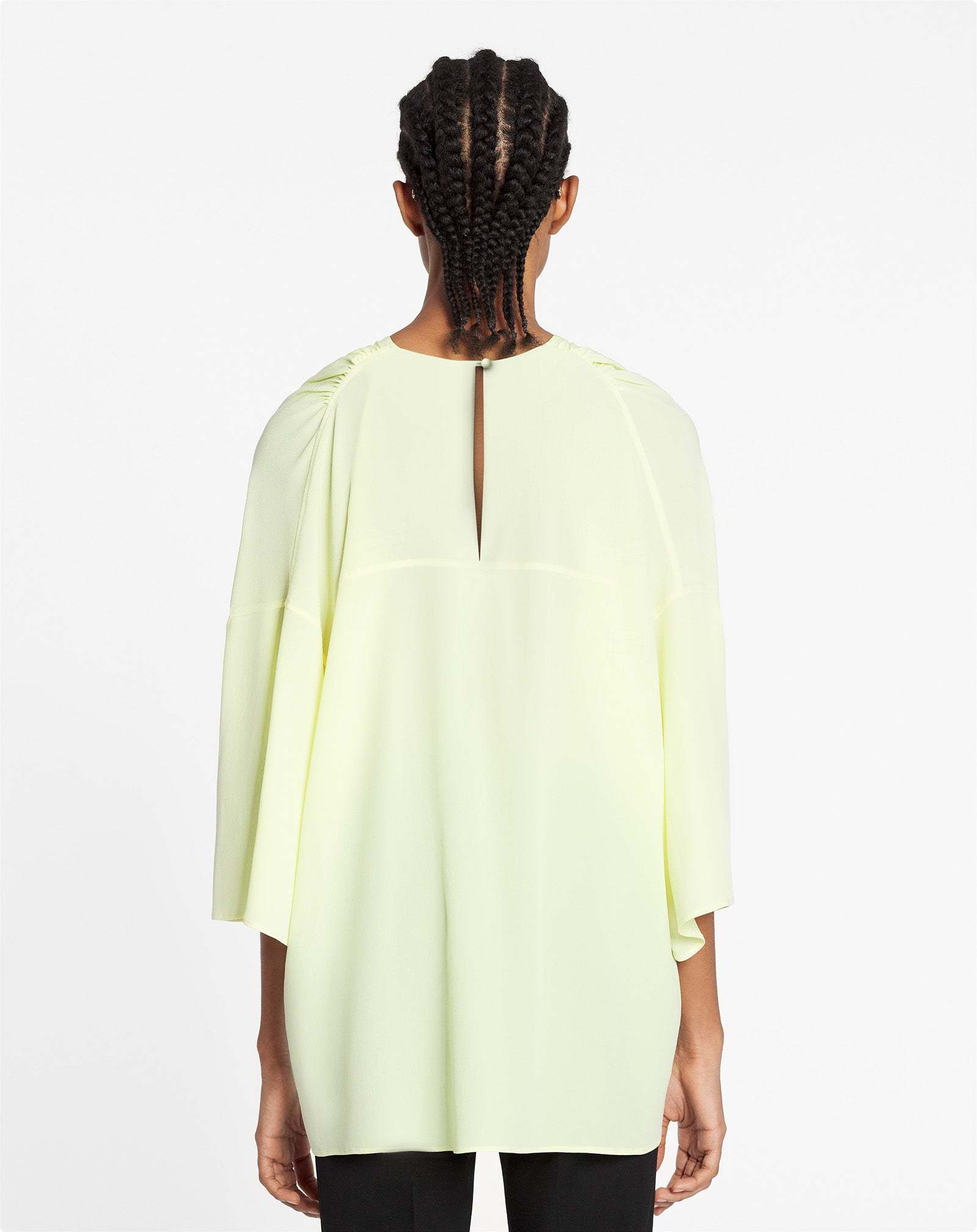 Lanvin Circular Collar Loose Fit Top In White