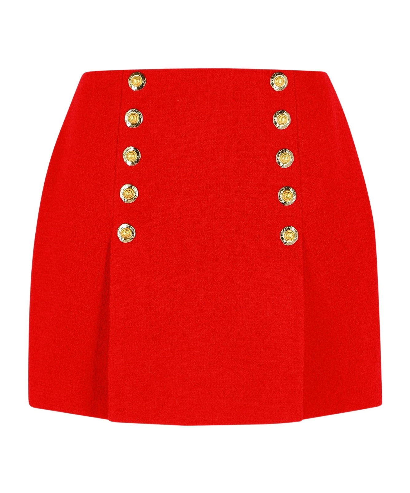 Balmain Side Zip Skirt In Red