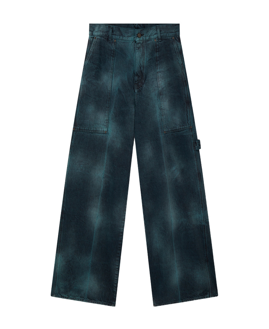 Stella Mccartney Mid-rise Tie-dyed Wide-leg Jeans In Black