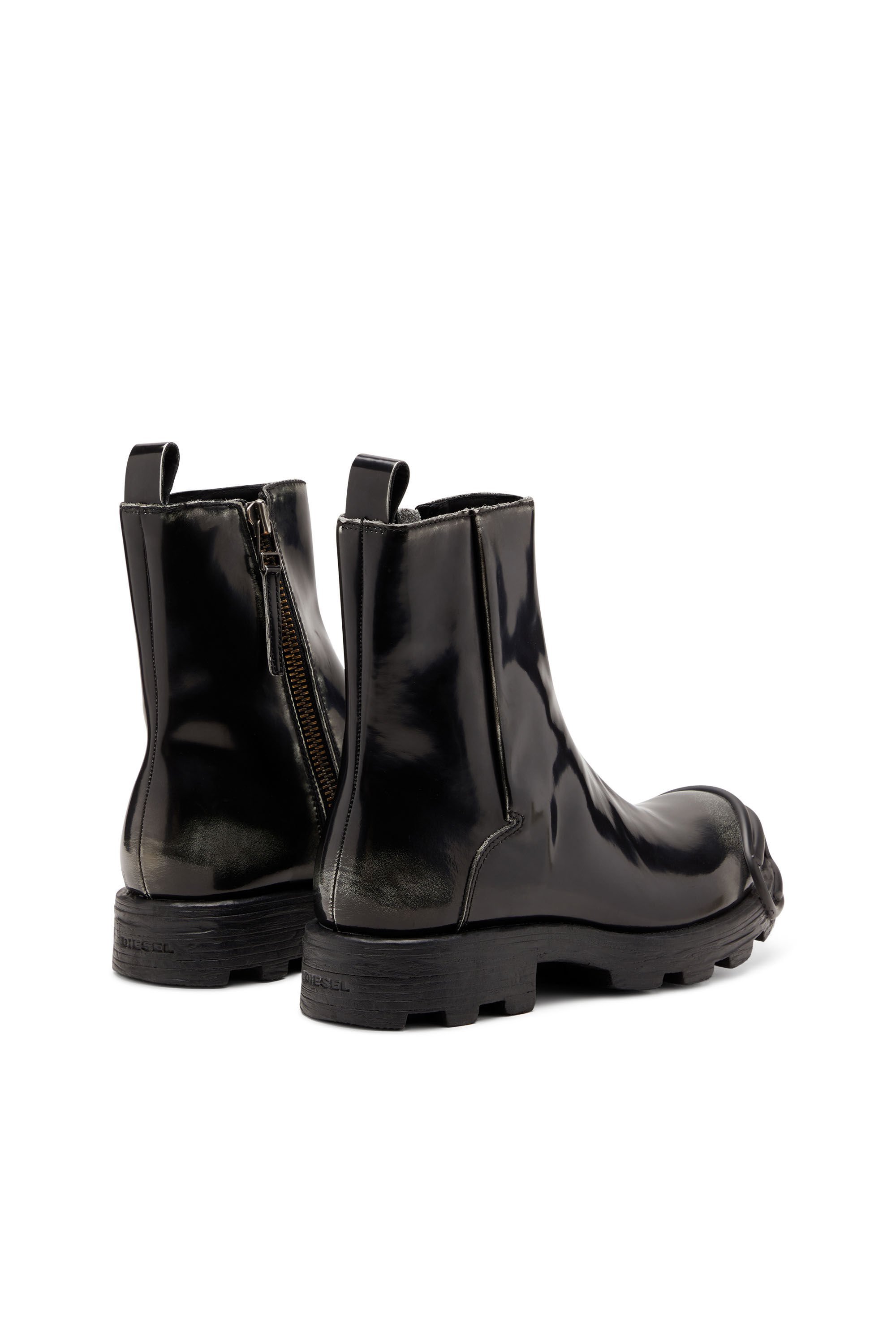 Diesel D-hammer Zip D Denim Ankle Boots In Black
