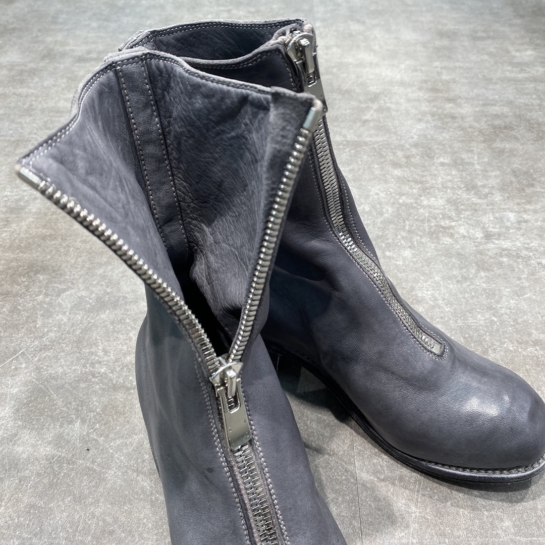Guidi Front Zipper Boot In Gray