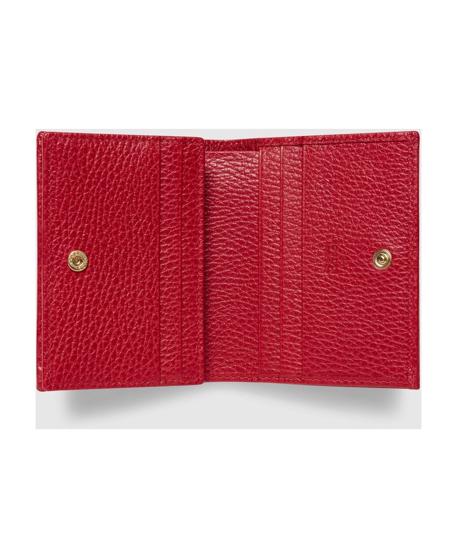 Gucci Leather Card Case In Red