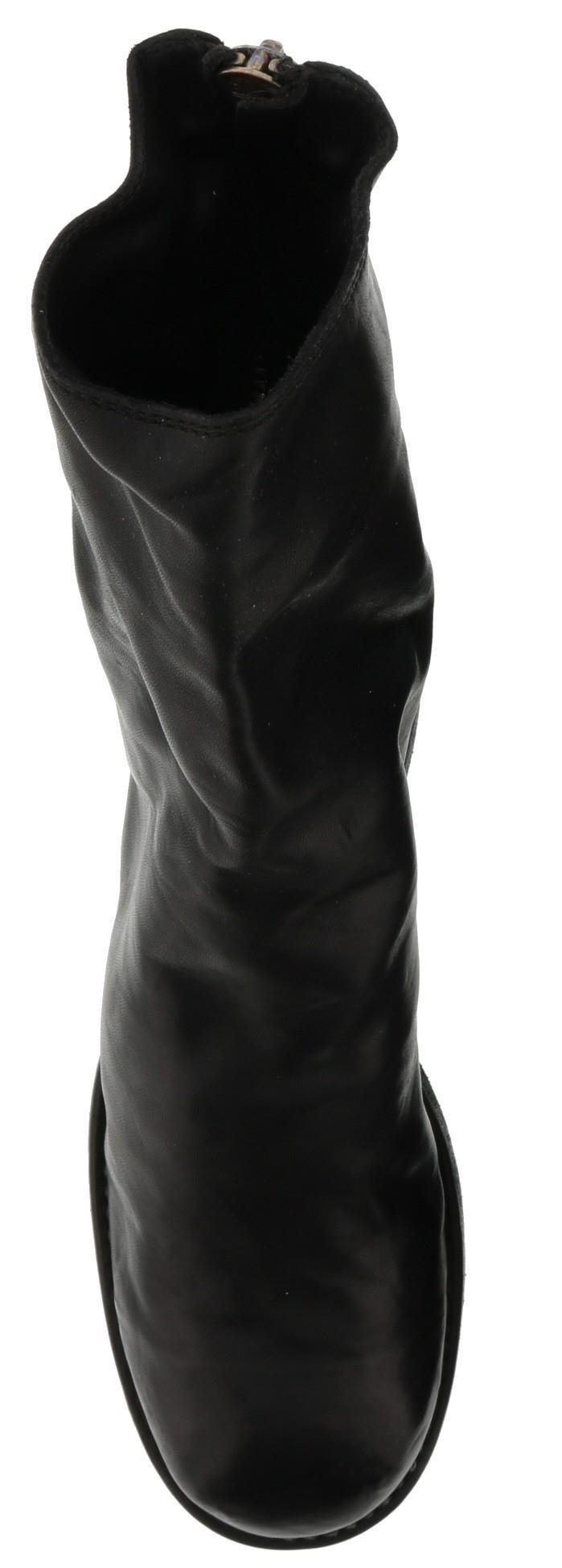 Guidi Cracked-effect Mid-calf Boots In Black