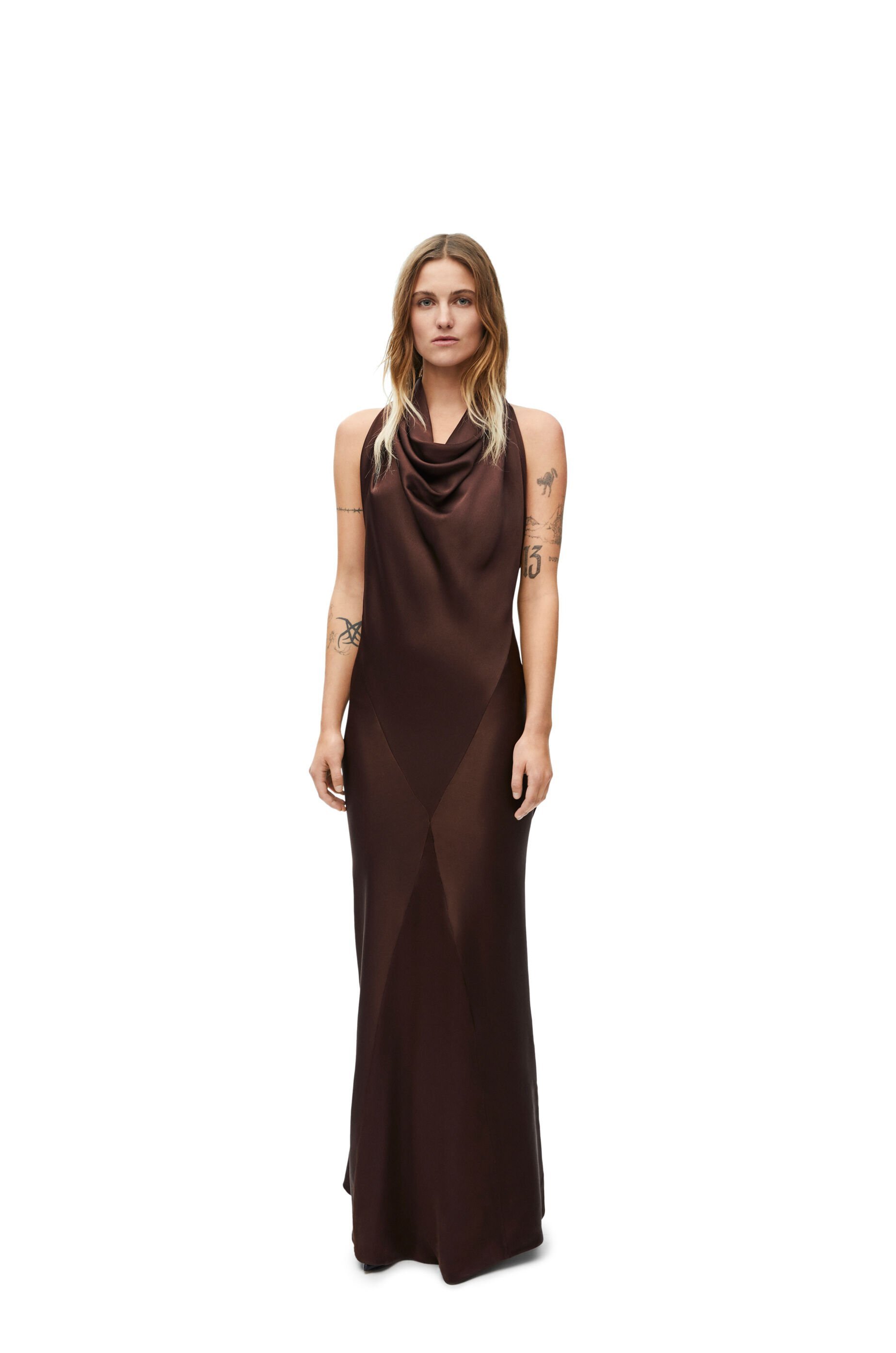 Loewe A Dress With A Knot And A Neck. In Black