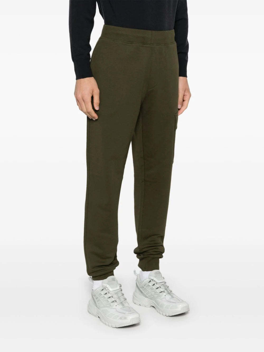 C.p. Company Lens-detail Cargo Track Pants In Green