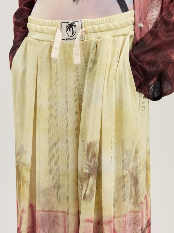 Shop Palm Angels Sunset Palms Trousers In Nude
