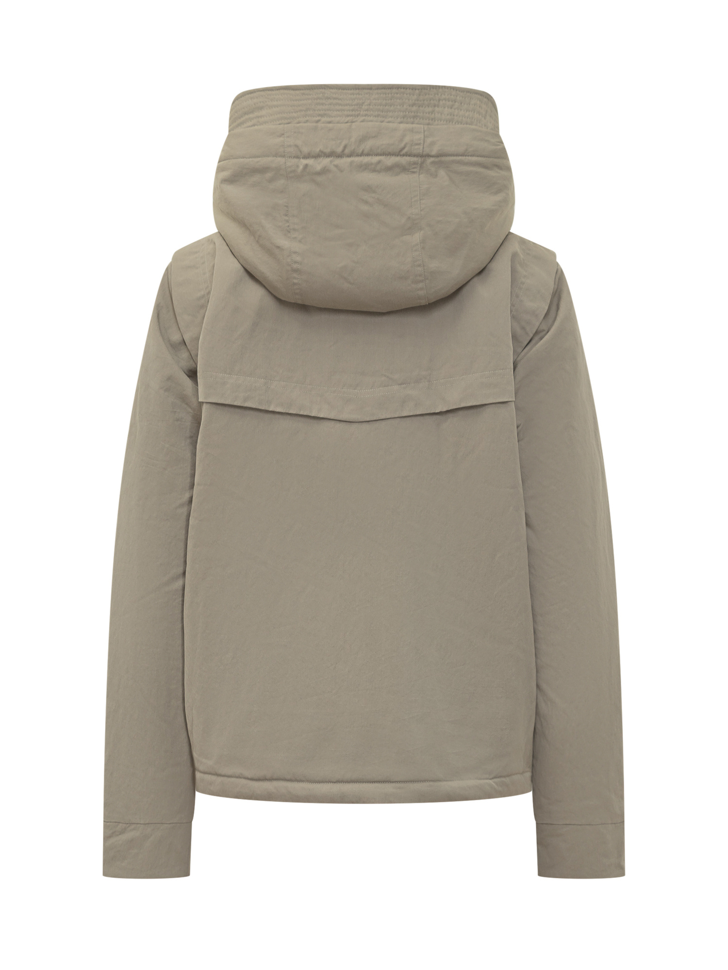 K-way Jacket With Hood And Synthetic Fur Lining In Brown