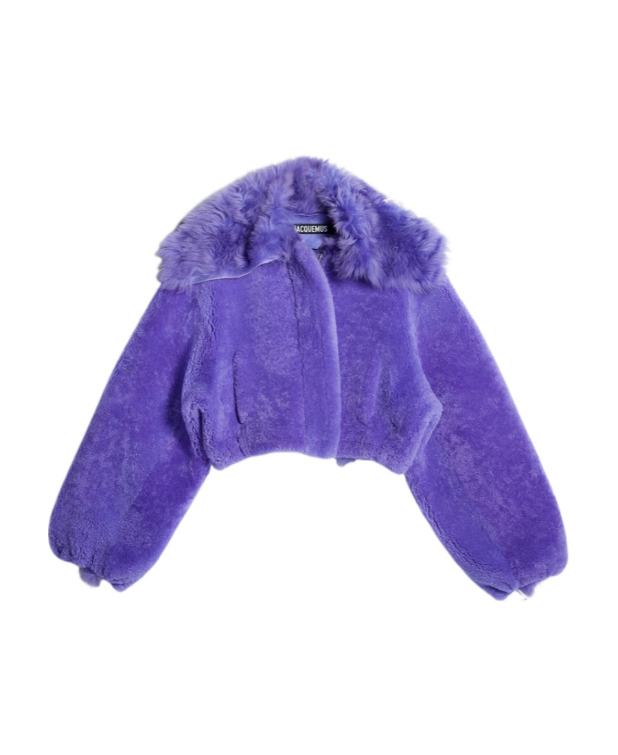 Jacquemus La Veste Pilone Shearling Jacket In Blue
