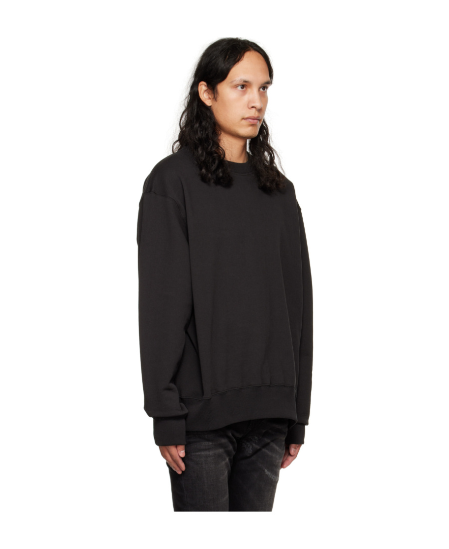 We11 Done Logo Round Neck Hoodie In Black