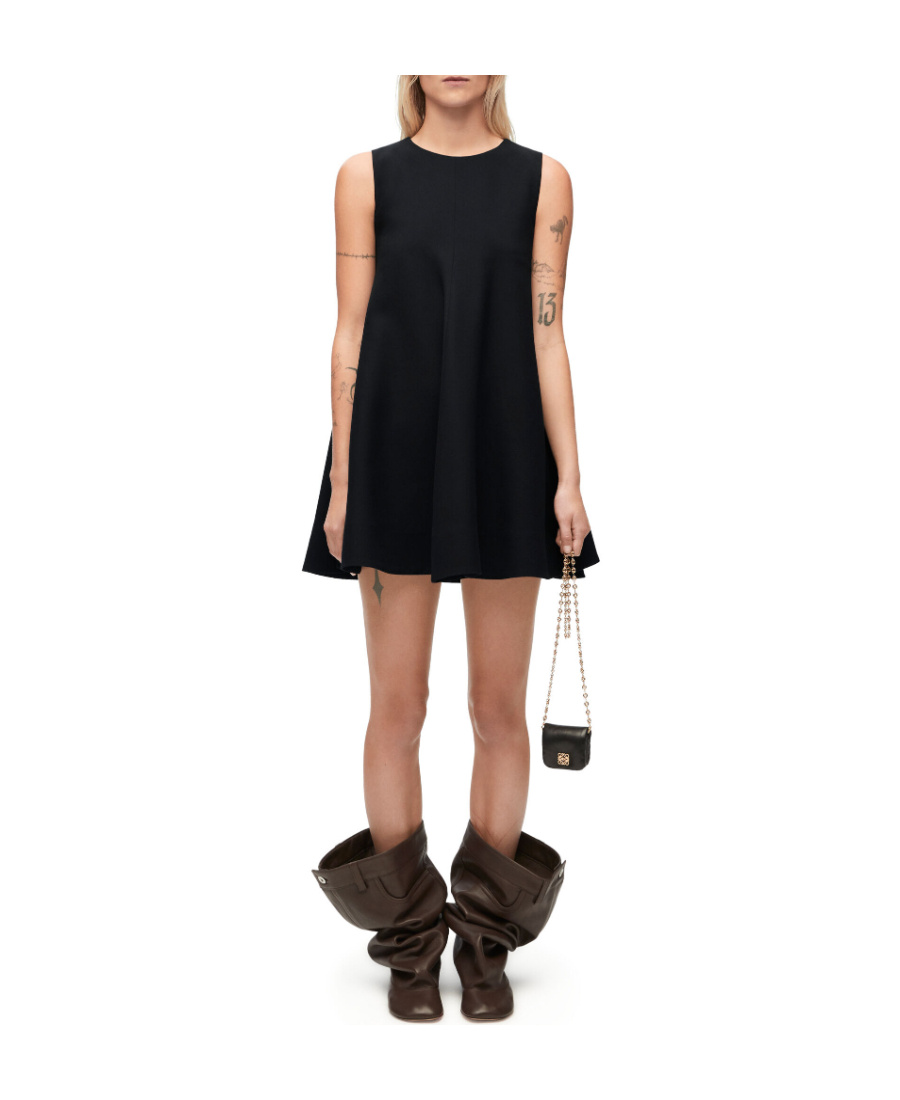 Loewe Double Layer Dress In Black