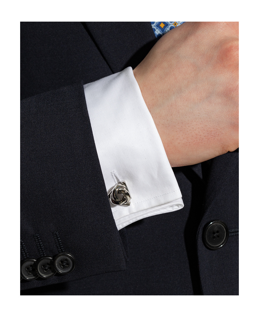 Ferragamo Logo Cufflink In White