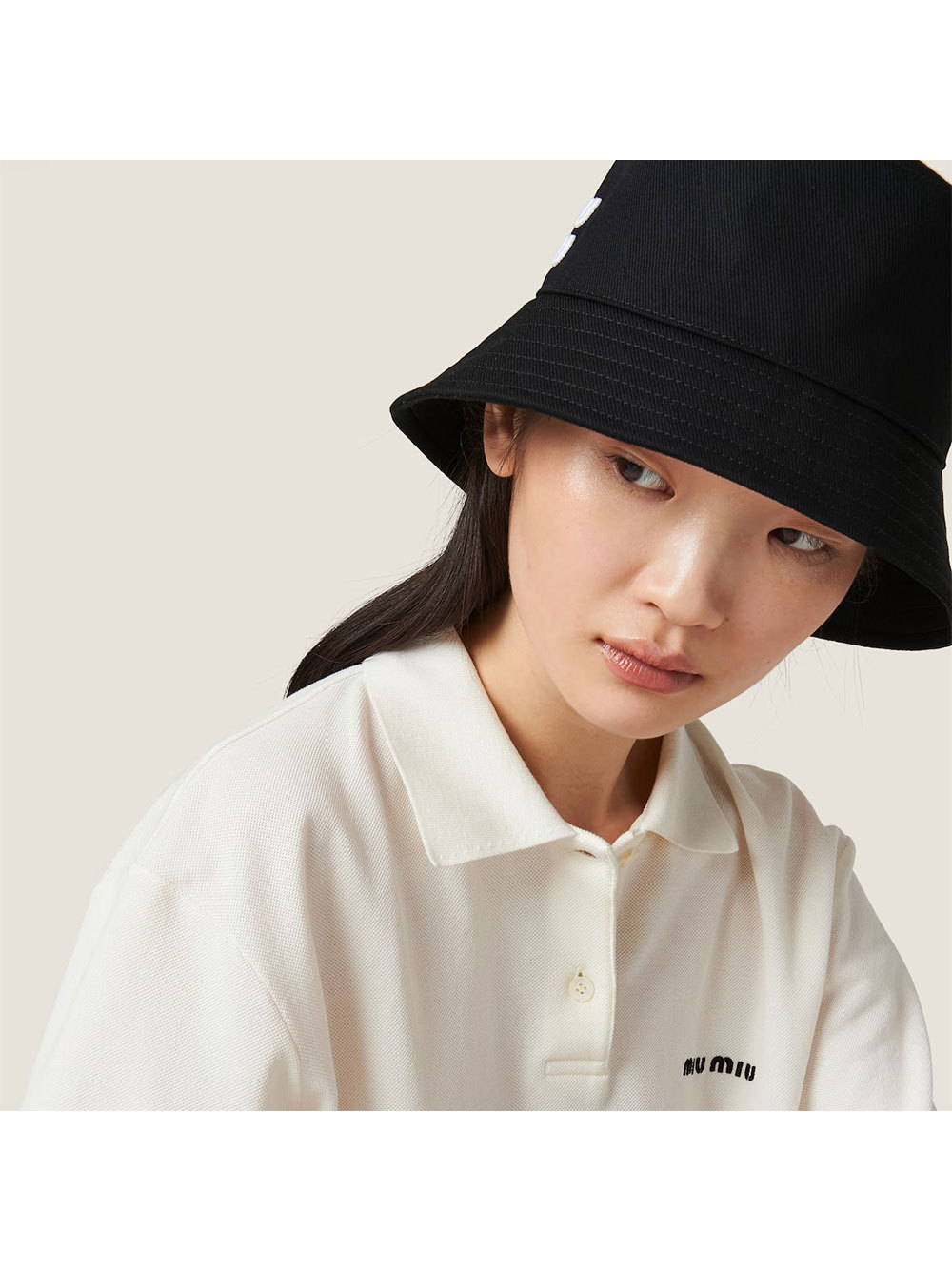 Miu Miu Logo Hat In Black