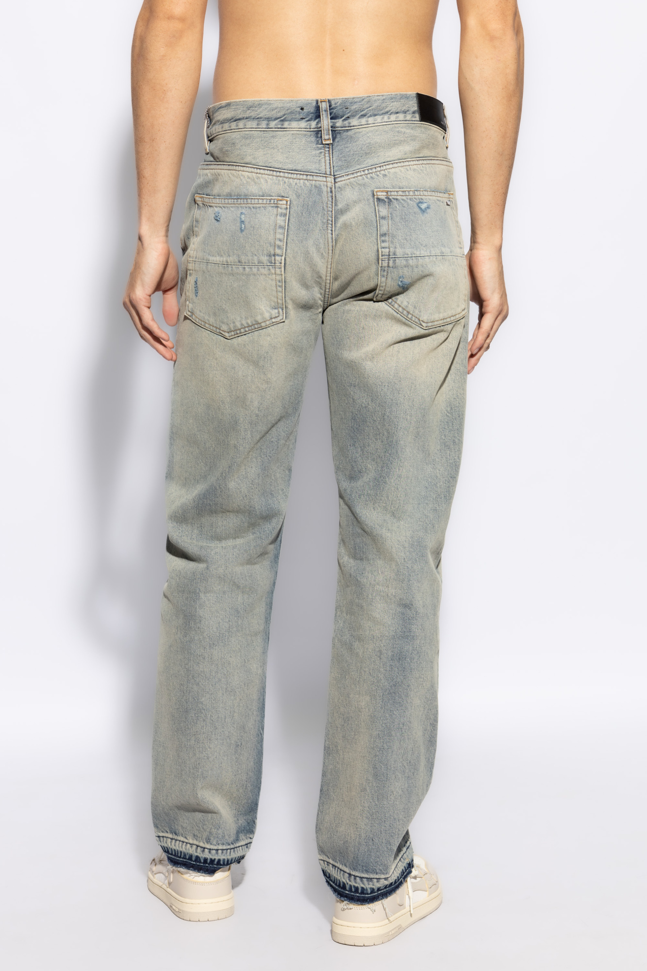 Amiri Jeans In Blue Denim In Gray