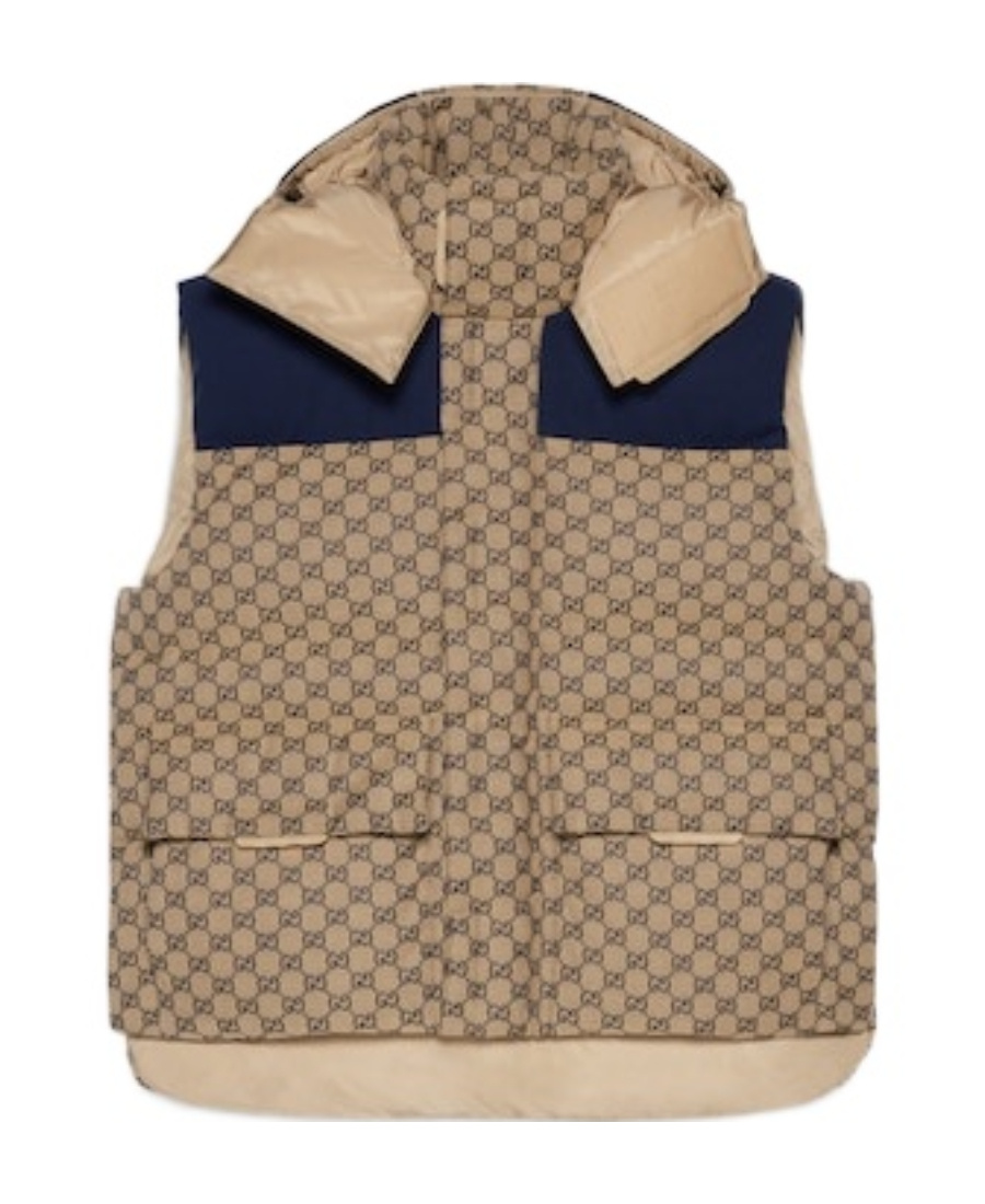 Gucci Gg Supreme Hooded Gilet In Multicolor