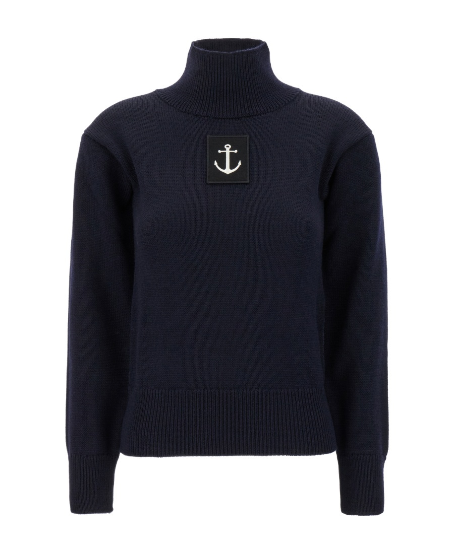 Jil Sander Sweater Wool Contrasting Patch In Black
