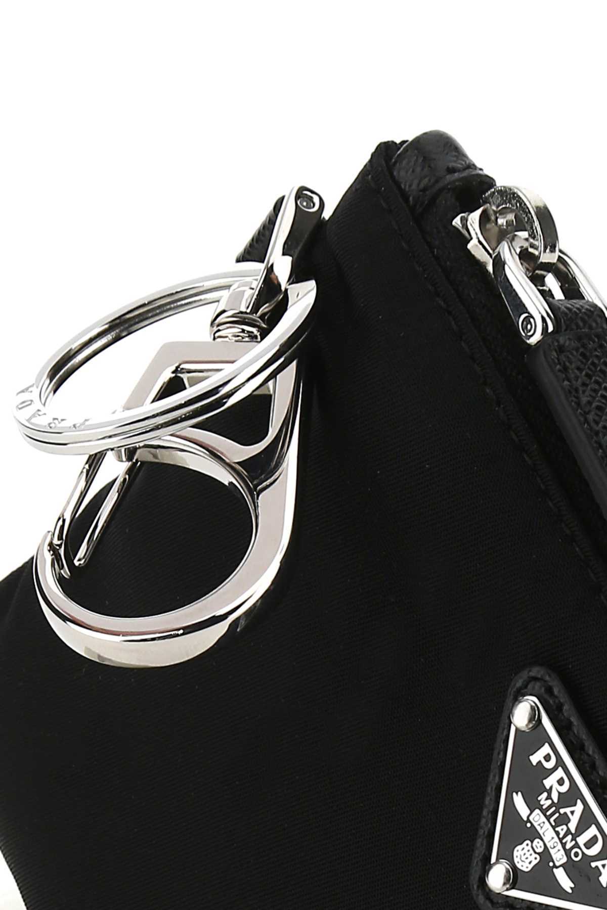 Prada Triangle Logo Pouch In Black