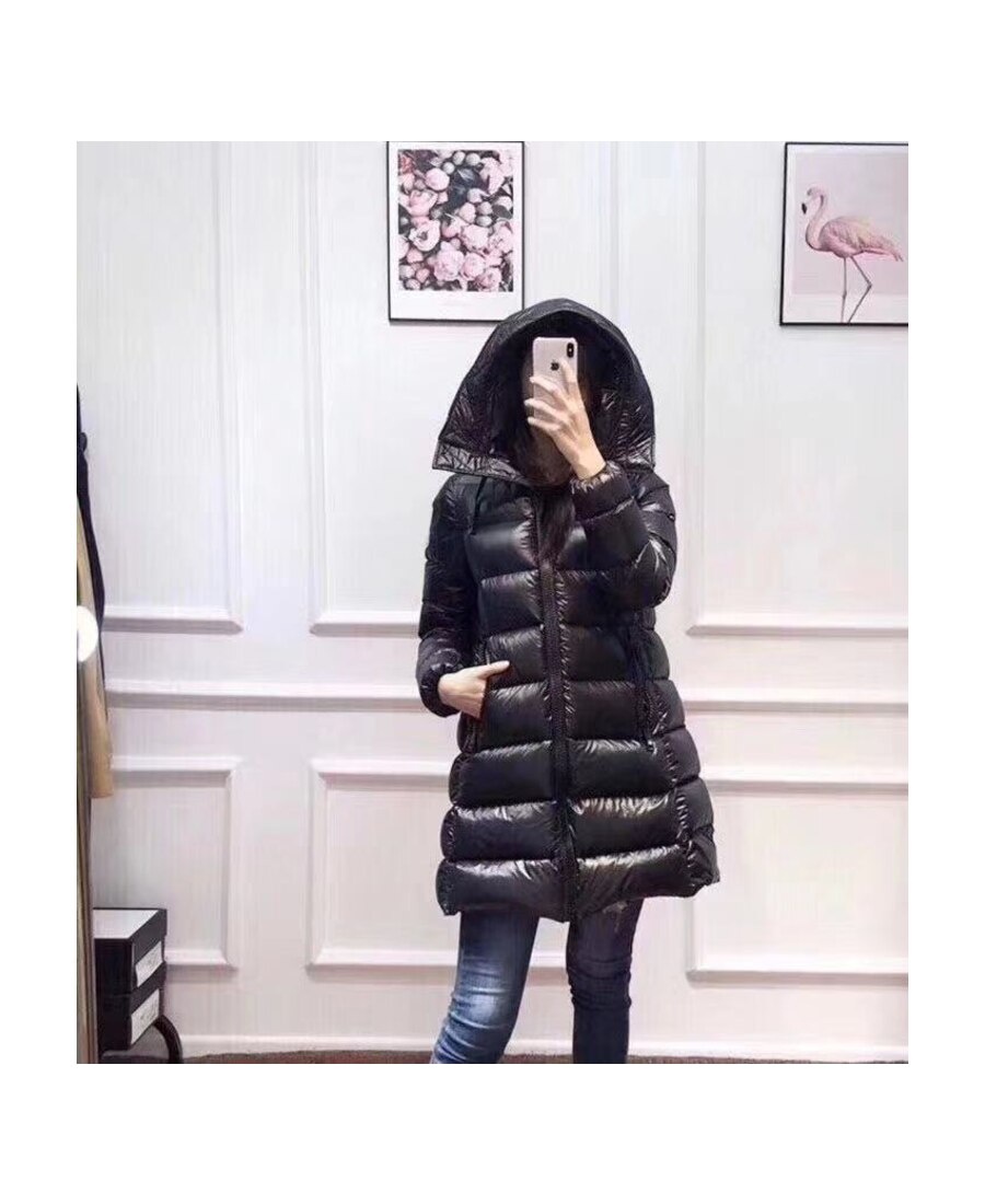 Moncler Zip-up Padded Long Parka In Black
