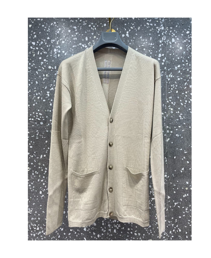 Rick Owens V-collar Pocket Cardigan In White