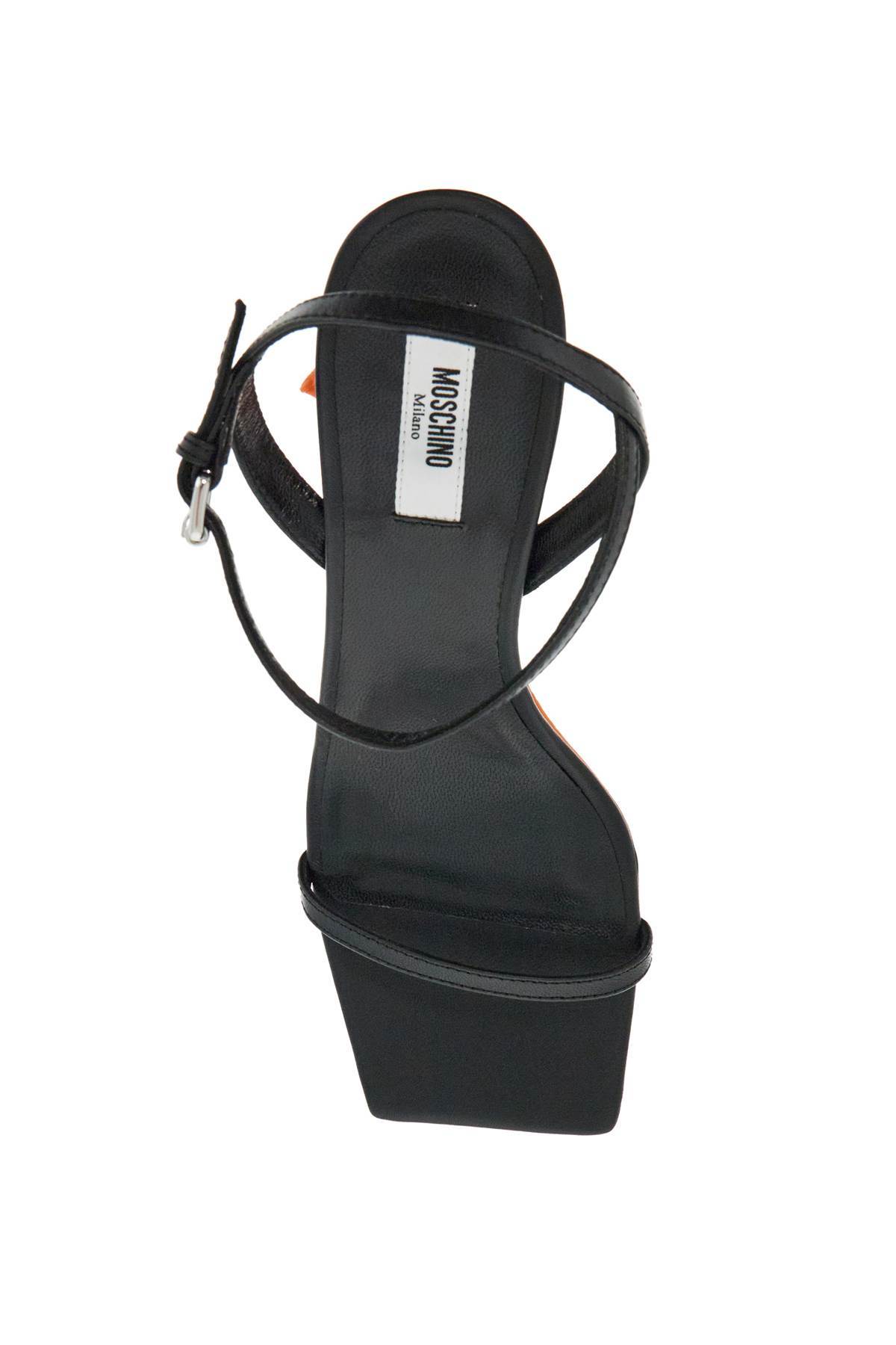 Moschino Square-headed High-heeled Sandals In Black