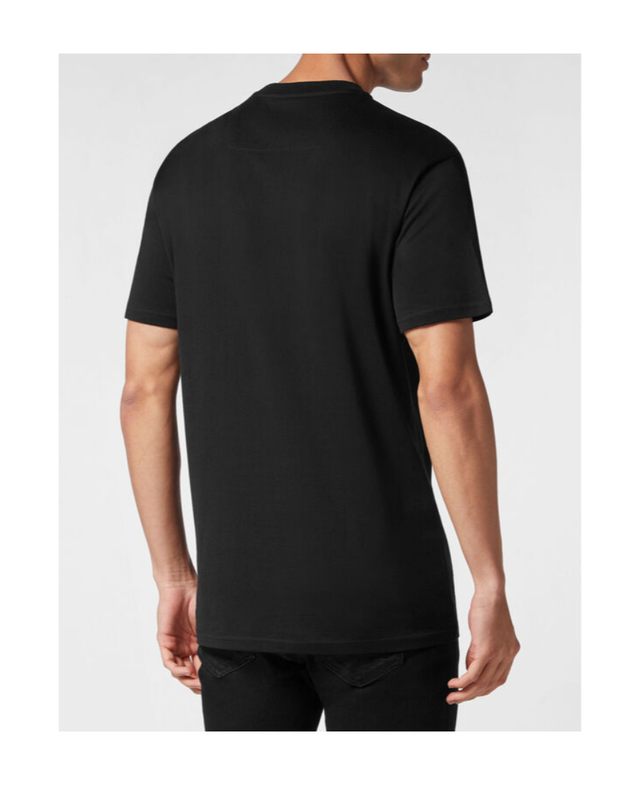Philipp Plein Rhinestone Crew Neck T-shirt With Skull Graphic In Black