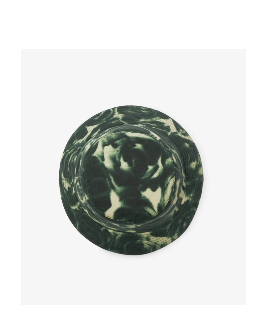 Burberry Abstract-pattern Print Cotton Bucket Hat In Green