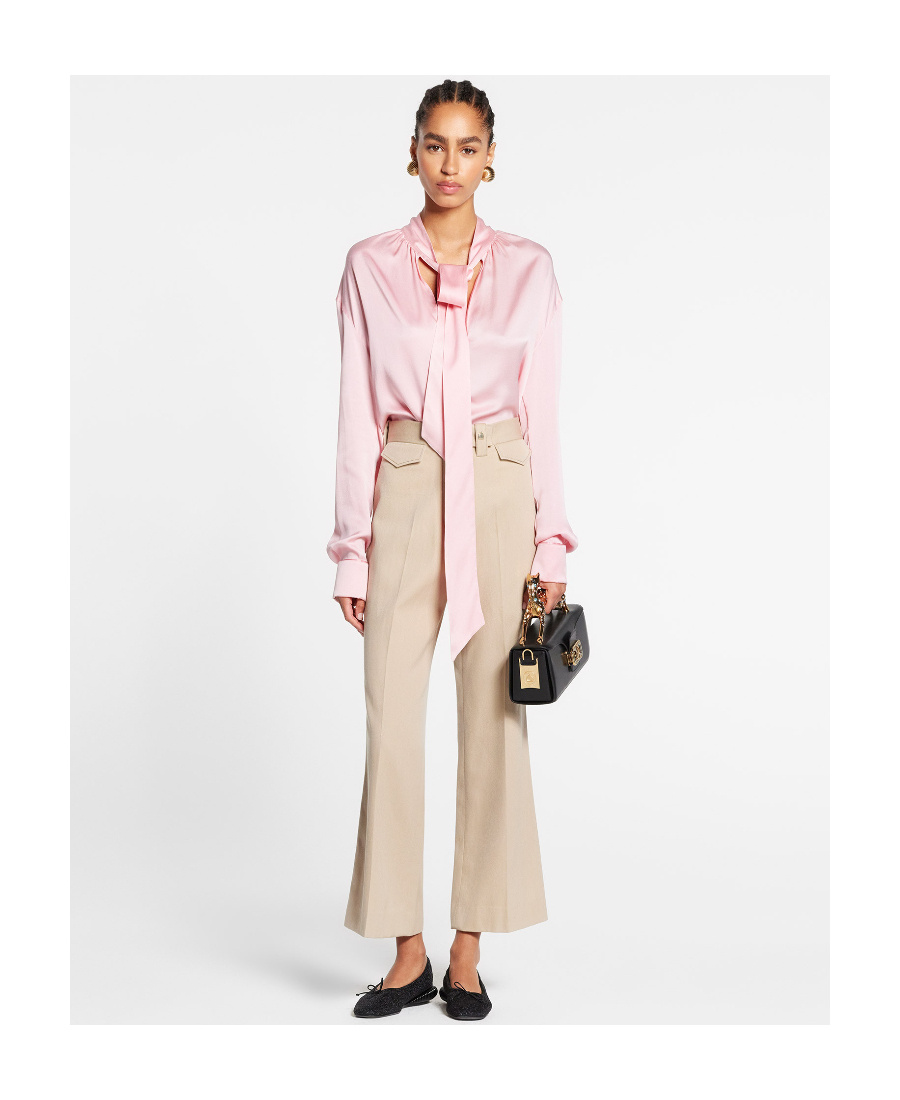 Lanvin Satin Top Sleeves Bow Detail In Pink