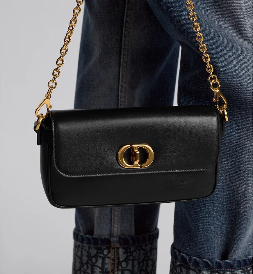 Dior East-west Double Carry 30 Montaigne Avenue Mini Bag In Black