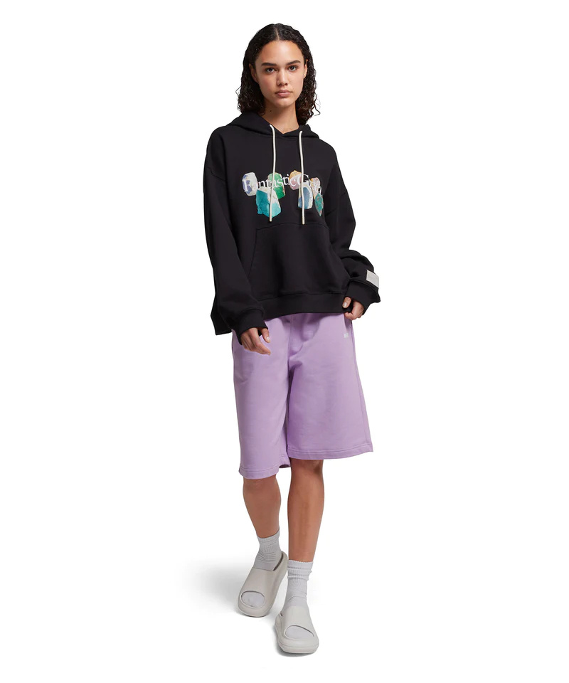 Msgm Drawstring Track Shorts In Purple